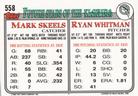 1993 Topps Micro #558 Ryan Whitman / Mark Skeels Back