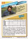 1993 Topps Micro #619 Bill Spiers Back