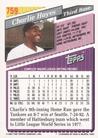 1993 Topps Micro #759 Charlie Hayes Back