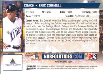 2012 Choice Norfolk Tides #2 Eric Cormell Back