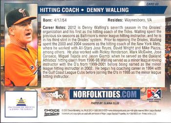 2012 Choice Norfolk Tides #3 Denny Walling Back