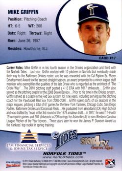 2011 Choice Norfolk Tides #17 Mike Griffin Back