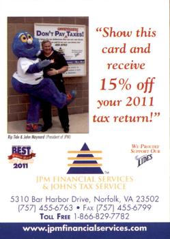 2011 Choice Norfolk Tides #NNO Ad Card Front