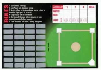 1993 Triple Play - Action Baseball Game #8 Giants vs Reds Back