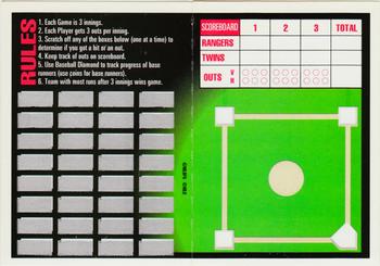 1993 Triple Play - Action Baseball Game #20 Rangers vs Twins Back