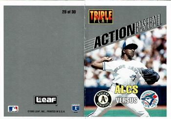 1993 Triple Play - Action Baseball Game #28 ALCS: Athletics vs Blue Jays Front