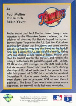 1993 Upper Deck - Gold Hologram #43 Paul Molitor / Pat Listach / Robin Yount (Brew Crew) Back