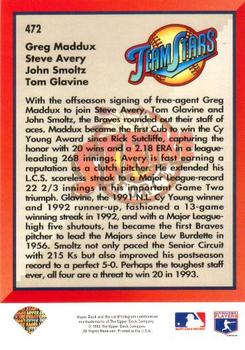 1993 Upper Deck - Gold Hologram #472 Tom Glavine / Steve Avery / Greg Maddux / John Smoltz Back