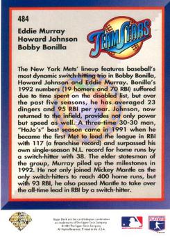 1993 Upper Deck - Gold Hologram #484 Eddie Murray / Howard Johnson / Bobby Bonilla Back