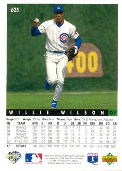 1993 Upper Deck - Gold Hologram #625 Willie Wilson Back