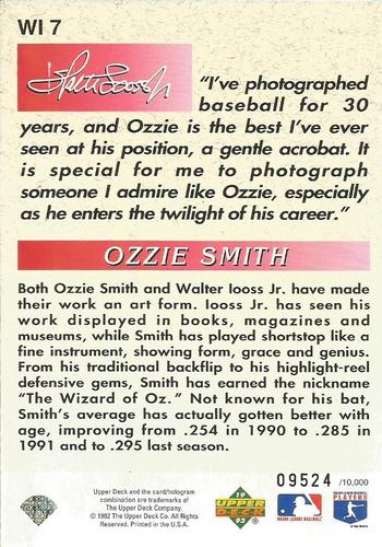 1993 Upper Deck - Iooss Collection Jumbo #WI 7 Ozzie Smith Back