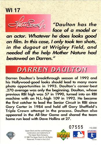 1993 Upper Deck - Iooss Collection Jumbo #WI 17 Darren Daulton Back