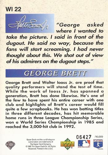 1993 Upper Deck - Iooss Collection Jumbo #WI 22 George Brett Back