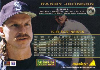 1994 Pinnacle - Museum Collection #278 Randy Johnson Back