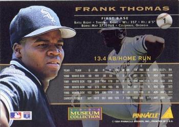 1994 Pinnacle - Museum Collection #1 Frank Thomas Back