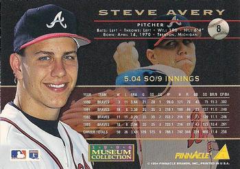 1994 Pinnacle - Museum Collection #8 Steve Avery Back