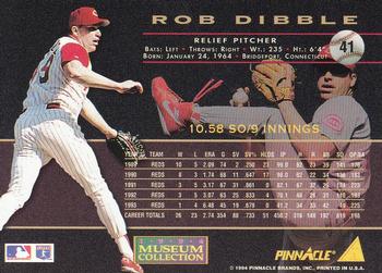 1994 Pinnacle - Museum Collection #41 Rob Dibble Back