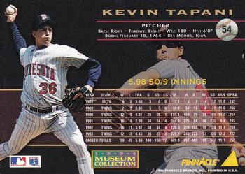 1994 Pinnacle - Museum Collection #54 Kevin Tapani Back