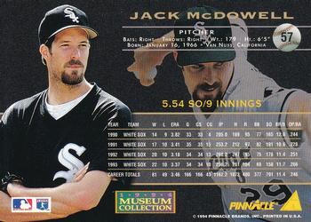1994 Pinnacle - Museum Collection #57 Jack McDowell Back