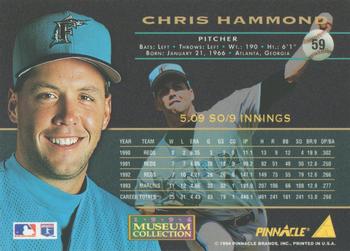 1994 Pinnacle - Museum Collection #59 Chris Hammond Back