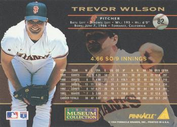 1994 Pinnacle - Museum Collection #82 Trevor Wilson Back