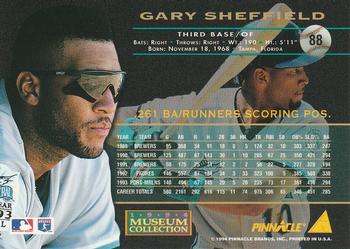 1994 Pinnacle - Museum Collection #88 Gary Sheffield Back