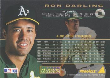 1994 Pinnacle - Museum Collection #90 Ron Darling Back