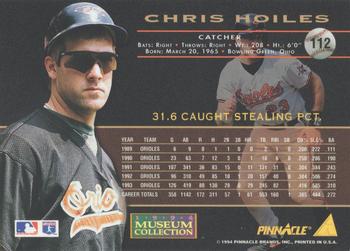 1994 Pinnacle - Museum Collection #112 Chris Hoiles Back