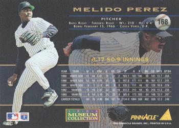 1994 Pinnacle - Museum Collection #168 Melido Perez Back