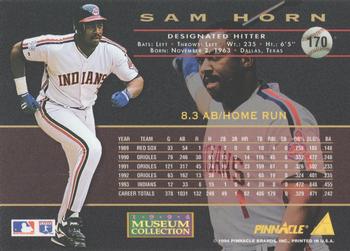 1994 Pinnacle - Museum Collection #170 Sam Horn Back