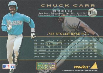 1994 Pinnacle - Museum Collection #195 Chuck Carr Back