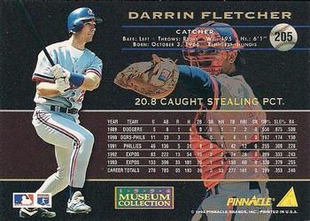 1994 Pinnacle - Museum Collection #205 Darrin Fletcher Back