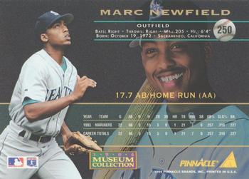 1994 Pinnacle - Museum Collection #250 Marc Newfield Back