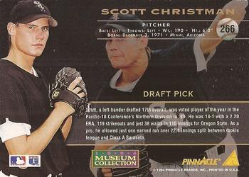 1994 Pinnacle - Museum Collection #266 Scott Christman Back