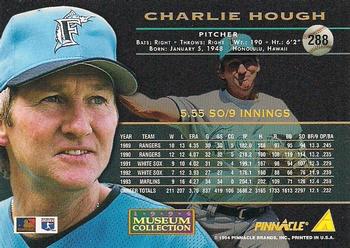 1994 Pinnacle - Museum Collection #288 Charlie Hough Back