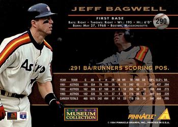 1994 Pinnacle - Museum Collection #290 Jeff Bagwell Back