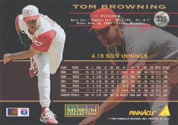 1994 Pinnacle - Museum Collection #335 Tom Browning Back