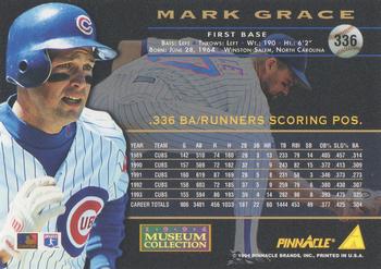 1994 Pinnacle - Museum Collection #336 Mark Grace Back