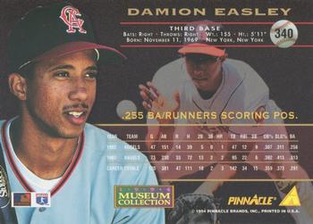 1994 Pinnacle - Museum Collection #340 Damion Easley Back