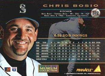 1994 Pinnacle - Museum Collection #372 Chris Bosio Back