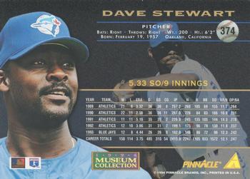 1994 Pinnacle - Museum Collection #374 Dave Stewart Back