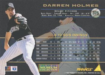 1994 Pinnacle - Museum Collection #375 Darren Holmes Back