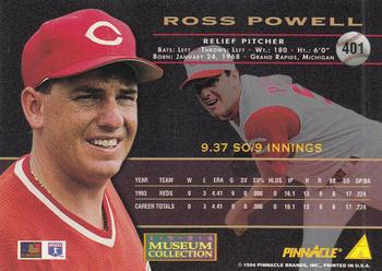 1994 Pinnacle - Museum Collection #401 Ross Powell Back