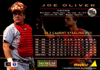 1994 Pinnacle - Museum Collection #402 Joe Oliver Back