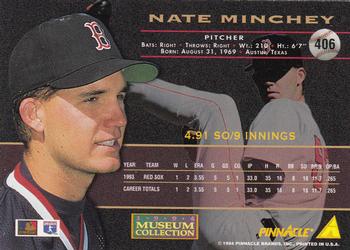 1994 Pinnacle - Museum Collection #406 Nate Minchey Back