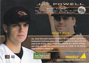 1994 Pinnacle - Museum Collection #435 Jay Powell Back