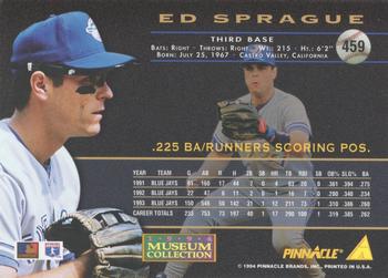 1994 Pinnacle - Museum Collection #459 Ed Sprague Back