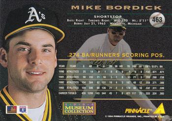 1994 Pinnacle - Museum Collection #463 Mike Bordick Back