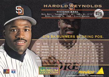 1994 Pinnacle - Museum Collection #475 Harold Reynolds Back