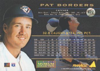 1994 Pinnacle - Museum Collection #477 Pat Borders Back